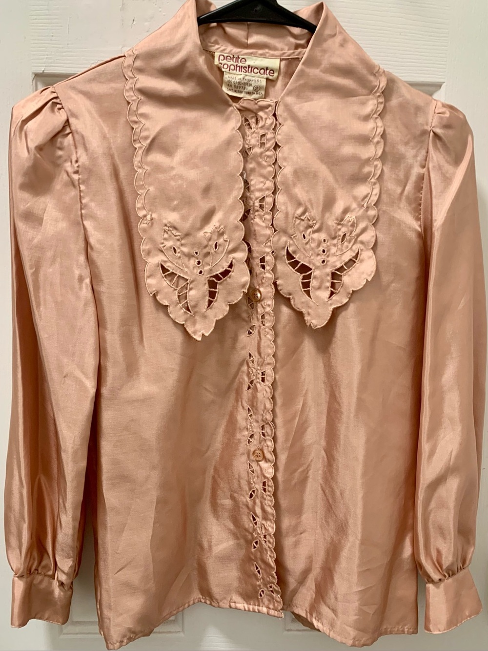Vintage Petite Sophisticate Tie Neck Blouse